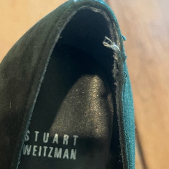 Stuart Weitzman Emerald Green Suede Olen Toed Platform Heels - Picture 5 of 5